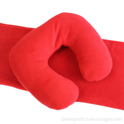 Red 100% Polyester Pillow Blanket